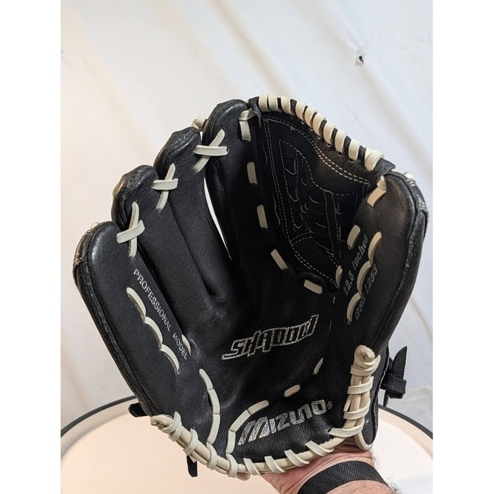 Mizuno Baseball Glove Left Hand Thrower 12 Inch Black Good Leather Mitt - Picture 7 of 11